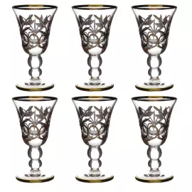 Набор хрустальных рюмок TIMON Tiziano Golden/Palm  на 6 персон